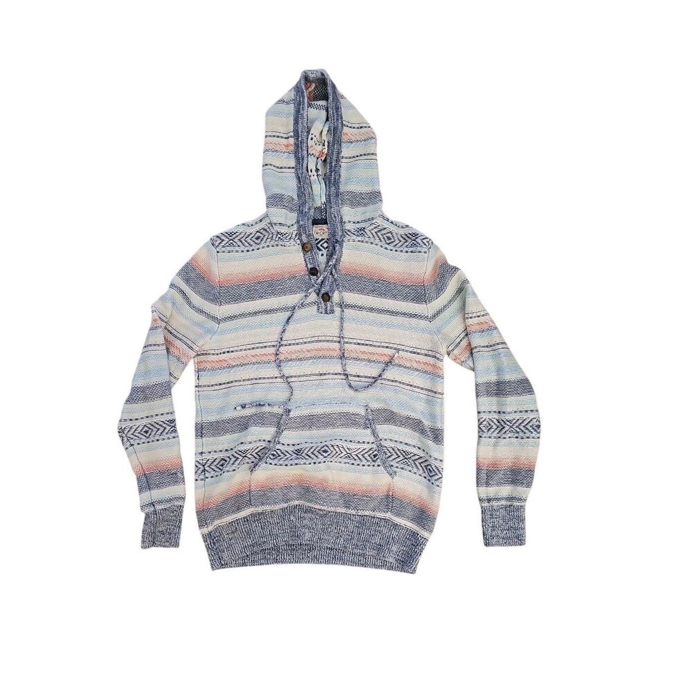 Faherty Hoodie Cove Sweater Poncho Knitted Striped Sierra Paradise Mens Small